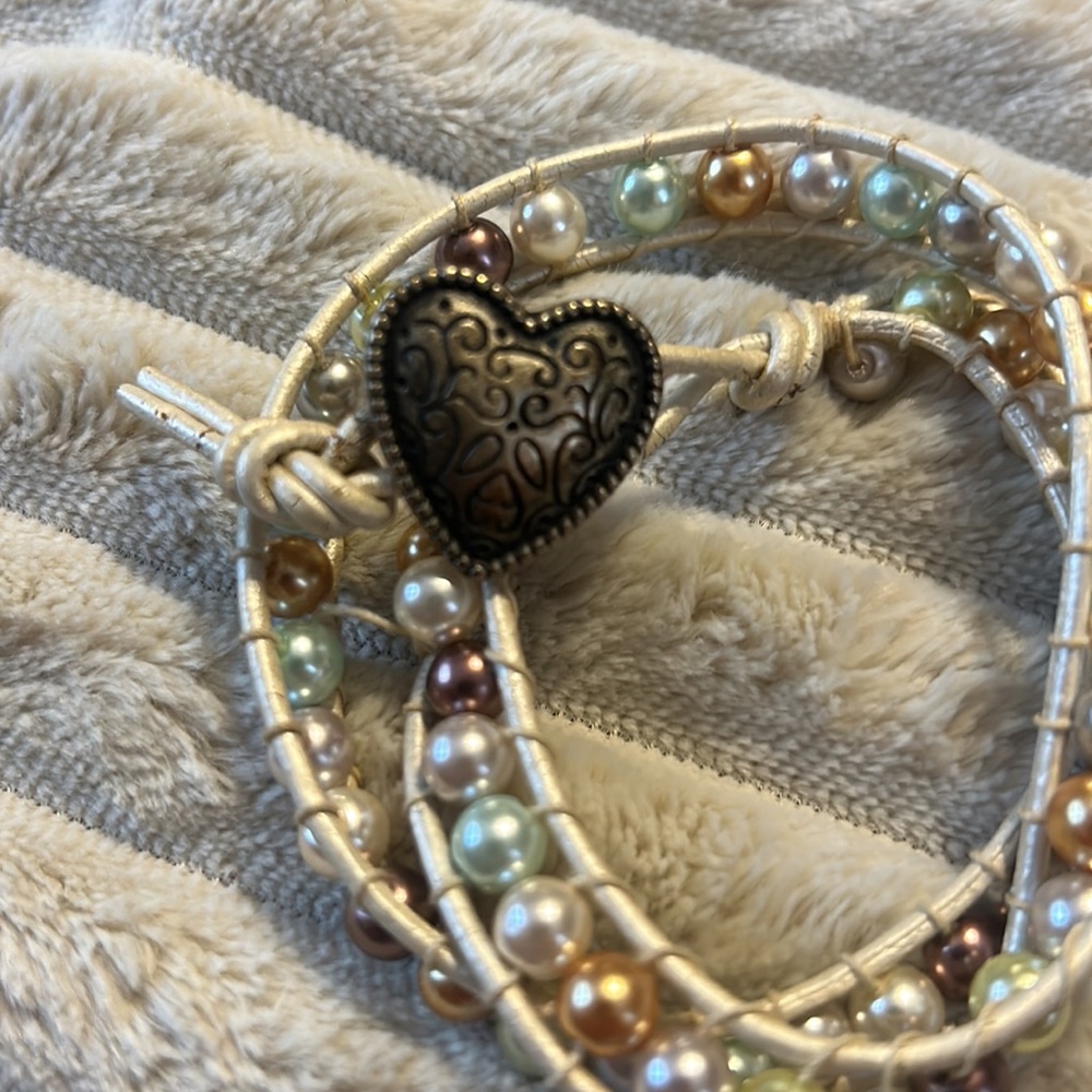 Pastel wrap bracelet with heart